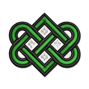 Celtic Love Knot Outline Multi-Color Embroidered Iron-On or Hook & Loop Patch Applique