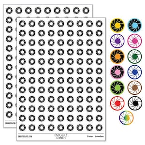 Camera Aperture Shutter Lens F-Stop 200+ 0.50 inch Round Stickers