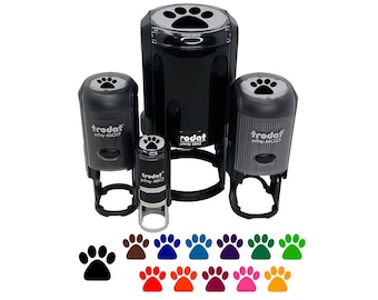 Paw Print Solid Self-Inking Rubber Stamp for Stamping Crafting Planners