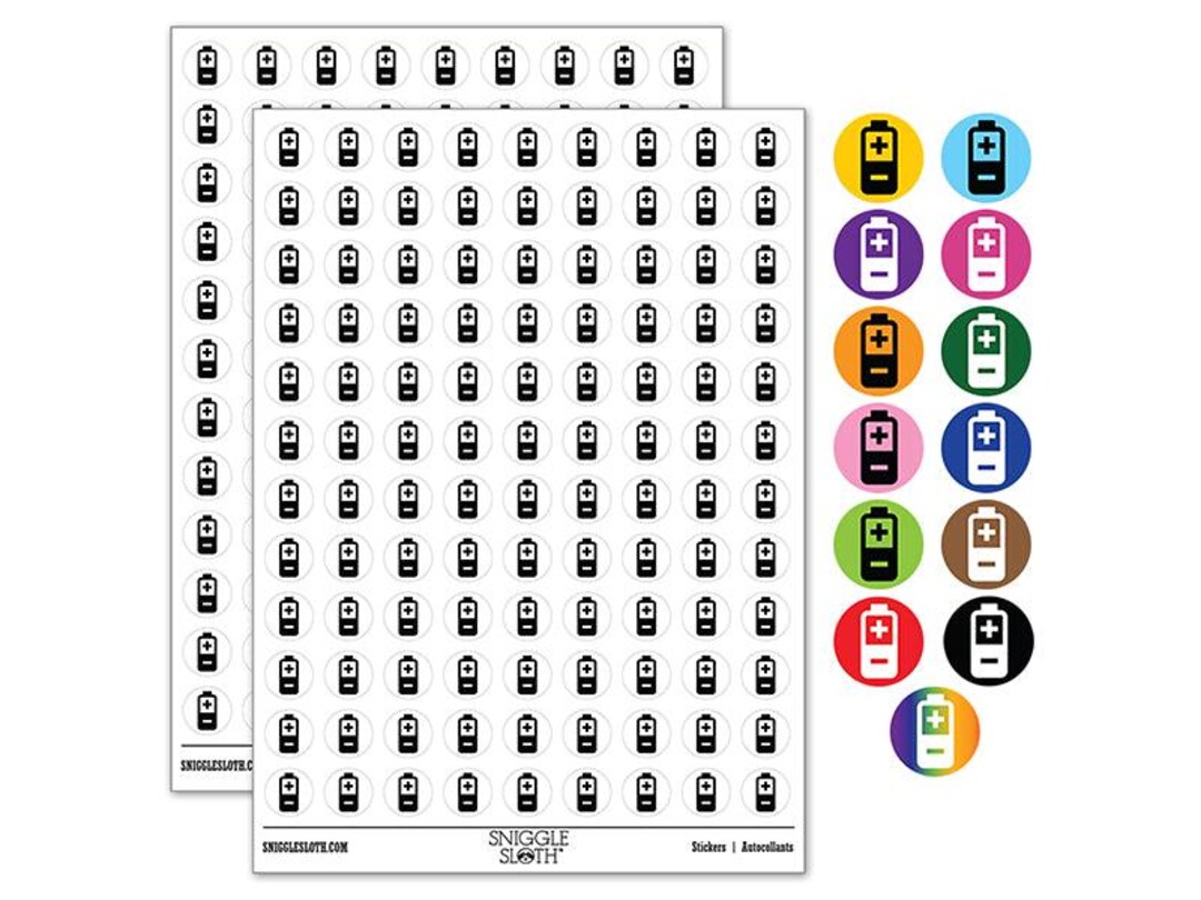 Sticker Graph Battery Battery Icon 200 0.50 Round Stickers - Etsy