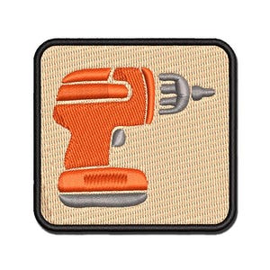 Hand Power Drill Craftsman Tool Multi-Color Embroidered Iron-On or Hook & Loop Patch Applique