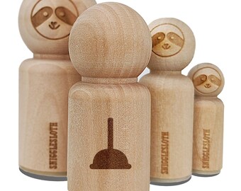 Toilet Plunger Plumbing Icon Solid Rubber Stamp for Stamping Crafting Planners