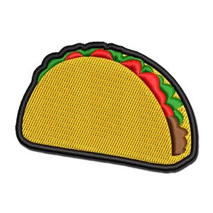 Taco Doodle Multi-Color Embroidered Iron-On or Hook & Loop Patch Applique