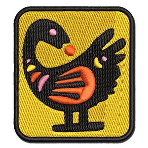 Sankofa African Adinkra Bird Symbol Reflection Multi-Color Embroidered Iron-On or Hook & Loop Patch Applique