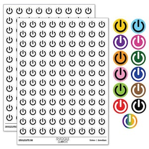 Power Button Symbol On Off 200+ 0.50 inch Round Stickers