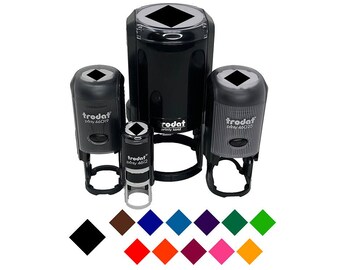 Diamond Shape Solid Self-Inking Rubber Stamp for Stamping Crafting Planners