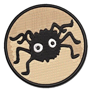 Fuzzy Cartoon Bug Spider Multi-Color Embroidered Iron-On or Hook & Loop Patch Applique