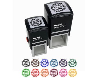 Home Sweet Home Wreath Self-Inking Rubber Stamp Ink Stamper