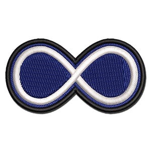 Infinity Symbol Outline Multi-Color Embroidered Iron-On or Hook & Loop Patch Applique