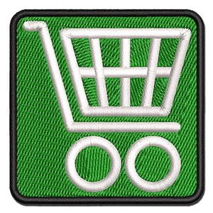 Shopping Cart Multi-Color Embroidered Iron-On or Hook & Loop Patch Applique