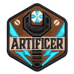 RPG Class Artificer Games Dungeons Dragons Multi-Color Embroidered Iron-On or Hook & Loop Patch Applique