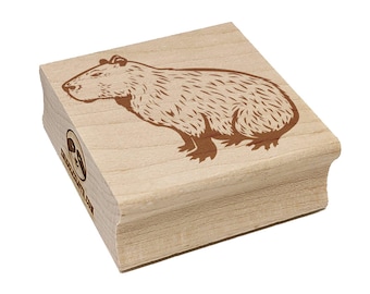 Capybara the Giant Friendly Rodent Square Rubber Stamp for Stamping Crafting