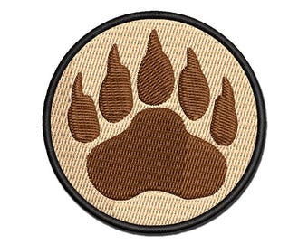 Grizzly Bear Claw Paw Multi-Color Embroidered Iron-On or Hook & Loop Patch Applique