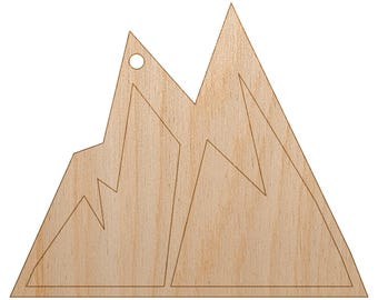 Mountains Jagged Unfinished Craft Wood Holiday Christmas Tree DIY Pre-Drilled Ornament