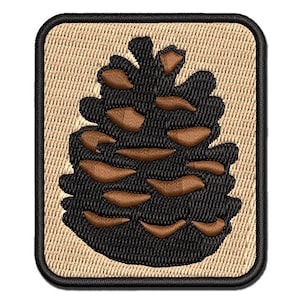 Realistic Pinecone Pine Cone Multi-Color Embroidered Iron-On or Hook & Loop Patch Applique