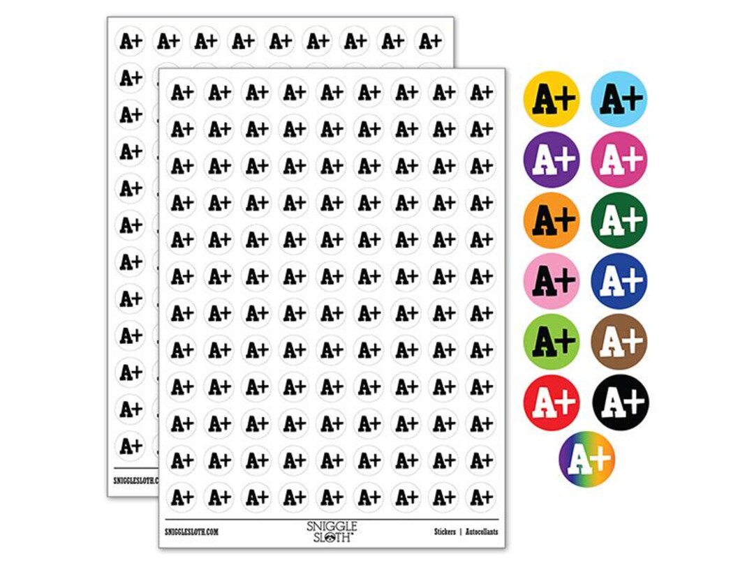 A Plus Grade School 200 0.50 Round Stickers - Etsy
