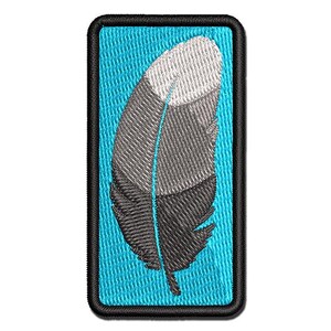 Stout Bird Feather Multi-Color Embroidered Iron-On or Hook & Loop Patch Applique