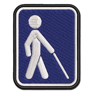Blind Low Vision Impaired Disability Multi-Color Embroidered Iron-On or Hook & Loop Patch Applique