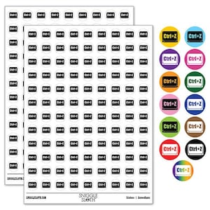 Ctrl Z Undo Button 200+ 0.50 inch Round Stickers