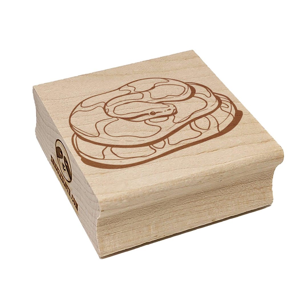 Ball Python Coiled Snake Serpent Square Rubber Stamp for Stamping ...