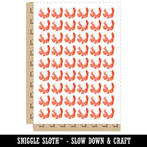 Headless Cooked Cocktail Shrimp Prawn Temporary Tattoo Water Resistant Fake Body Art Set Collection (1 Sheet)