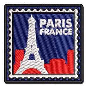 Paris France Eiffel Tower Destination Travel Multi-Color Embroidered Iron-On or Hook & Loop Patch Applique