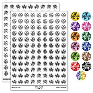 Contains Nuts 200+ 0.50 inch Round Stickers