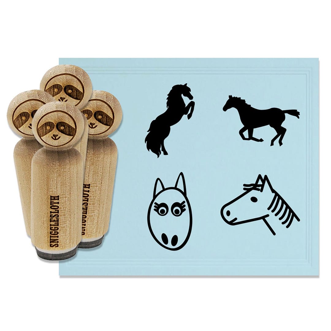 Melissa & Doug Pferde-Stempelset – Arts & Crafts, 4+ Jahre, Mit Holzaufbewahrung, Farbenfrohe Stempelkissen, Kreatives Basteln