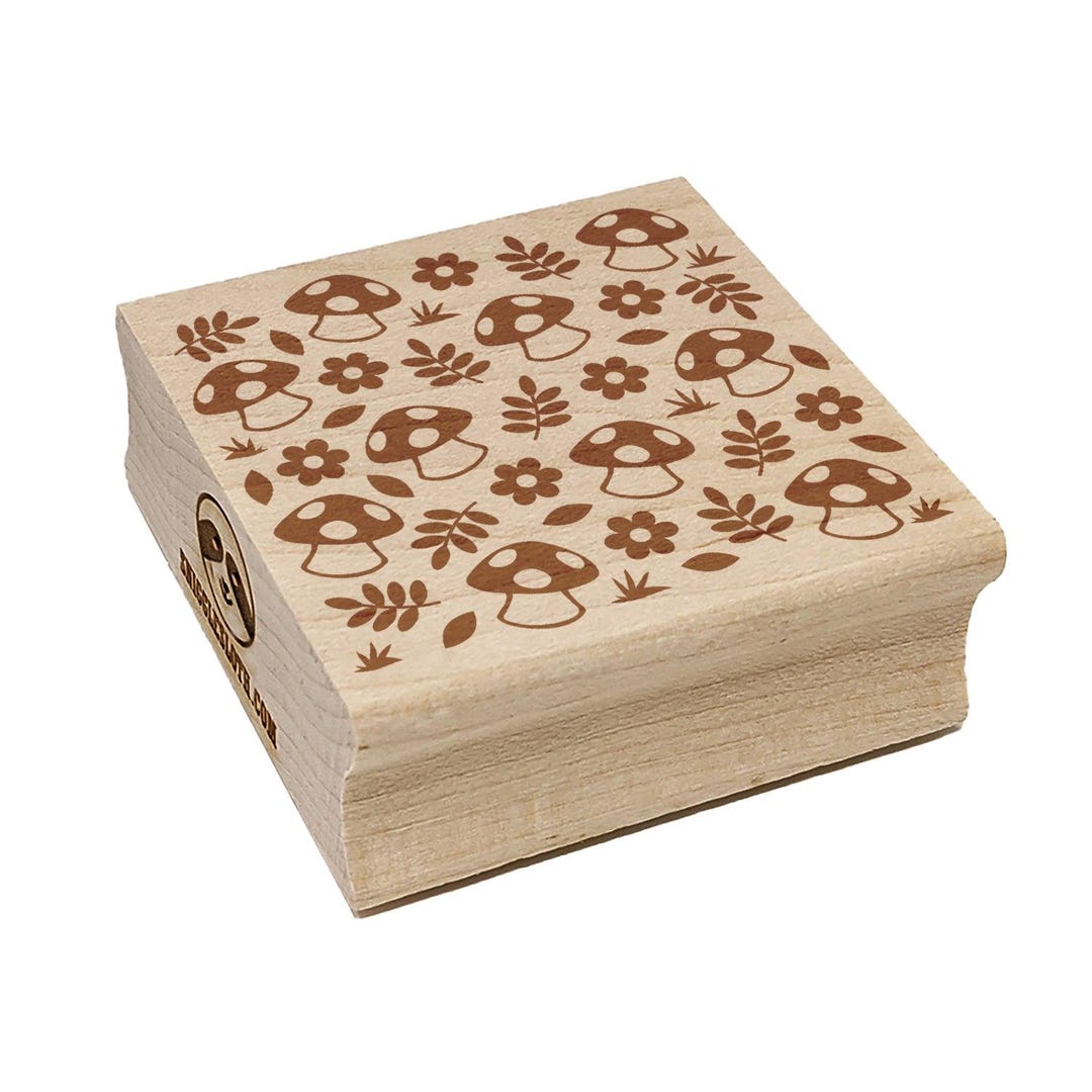 Mushrooms and Flowers Square Rubber Stamp for Stamping Crafting - Etsy