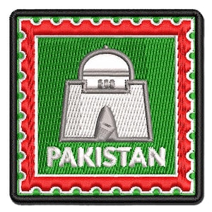 Pakistan Travel Mazar-e-Quaid Jinnah Mausoleum Multi-Color Embroidered Iron-On or Hook & Loop Patch Applique