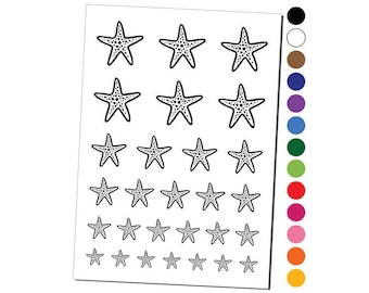 Starfish Sea Star Temporary Tattoo Water Resistant Fake Body Art Set Collection
