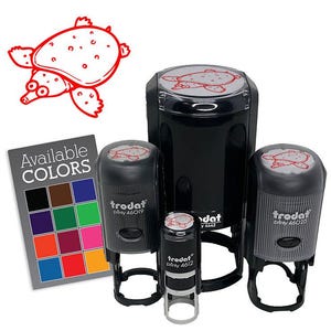 Cute Cartoon Soft-Shelled Turtle Softshell Self-Inking Rubber Stamp for Stamping Ink Stamper Crafting Planners