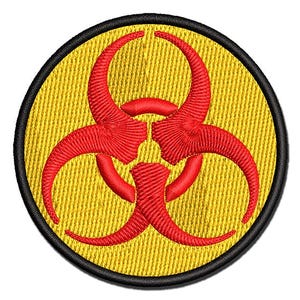 Biohazard Symbol Multi-Color Embroidered Iron-On or Hook & Loop Patch Applique