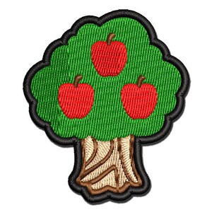 Apple Tree Fall Autumn Multi-Color Embroidered Iron-On or Hook & Loop Patch Applique