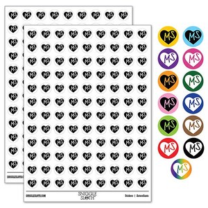 MS Mississippi State in Heart 200+ 0.50 inch Round Stickers