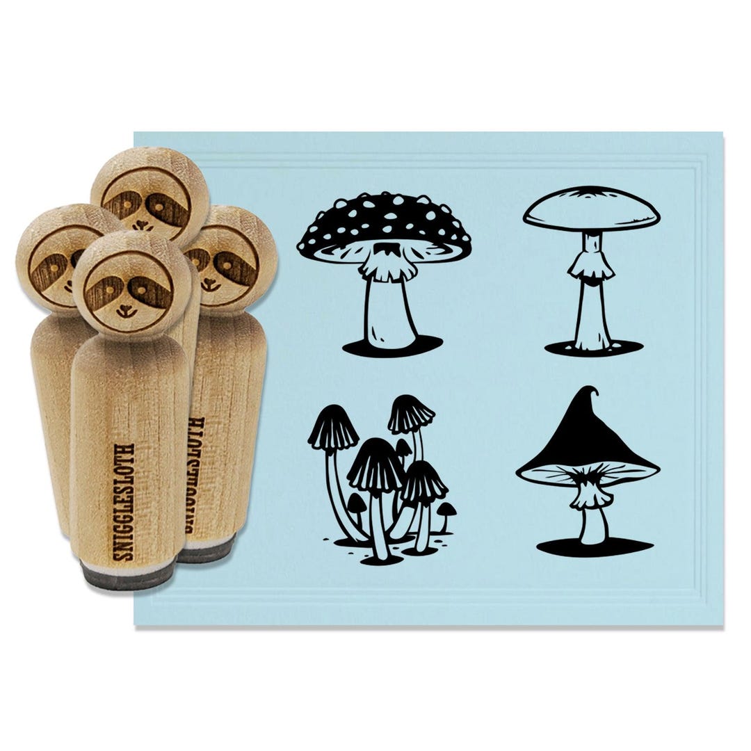 Whimsical Magical Fairy Mushrooms Rubber Stamp Set for Stamping ...
