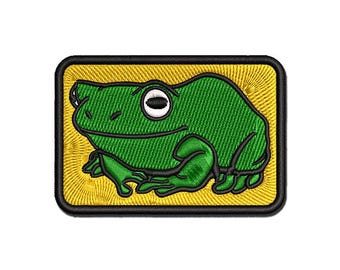 Happy Little Tree Frog Multi-Color Embroidered Iron-On or Hook & Loop Patch Applique