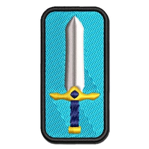 Sword Blade Fighter Fantasy Weapon Multi-Color Embroidered Iron-On or Hook & Loop Patch Applique