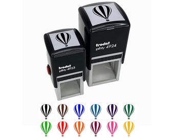 Striped Hot Air Balloon Self-Inking Rubber Stamp Ink Stamper