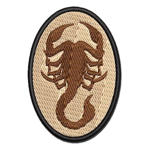 Scorpion Silhouette Multi-Color Embroidered Iron-On or Hook & Loop Patch Applique