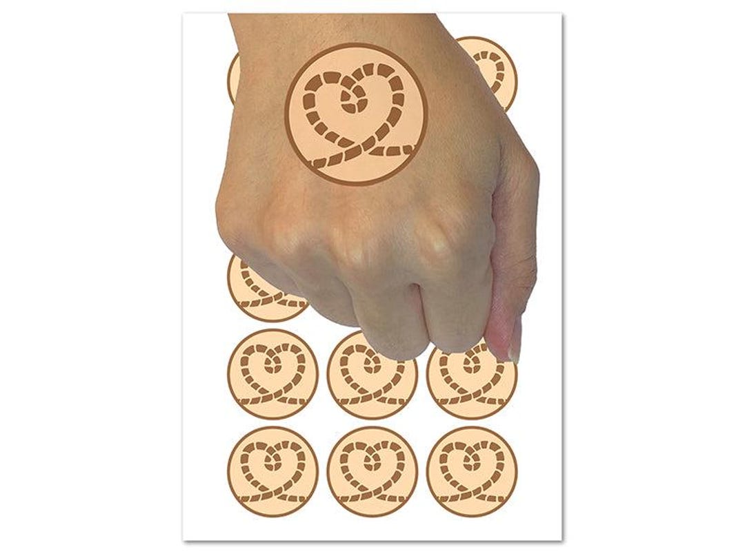 Rope Heart Twist Knot Temporary Tattoo Water Resistant Fake Body Art ...