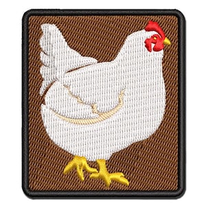 Plump Strutting Hen Chicken Multi-Color Embroidered Iron-On or Hook & Loop Patch Applique