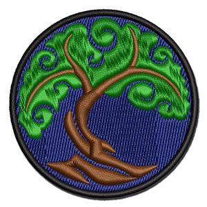 Abstract Tree of Life Multi-Color Embroidered Iron-On or Hook & Loop Patch Applique