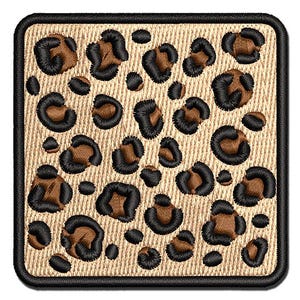 Leopard Print Spots Multi-Color Embroidered Iron-On or Hook & Loop Patch Applique