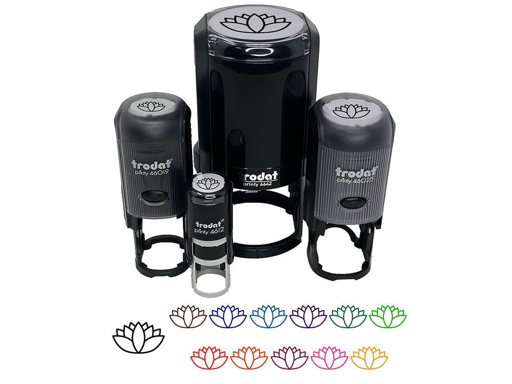 Yoga Lotus Flower Outline Self-Inking Rubber Stamp for Stamping Crafting Planners