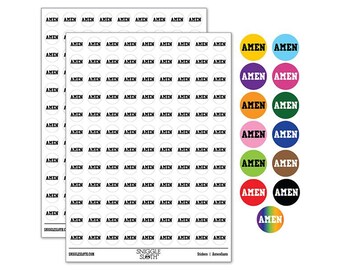 Amen Fun Text Prayer Praying 200+ 0.50" Round Stickers