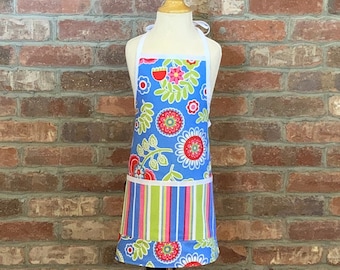 Pop Garden Kids Apron - Reversible Apron, full apron, apron with pockets, apron sized for toddlers, kids, or tweens, matching aprons
