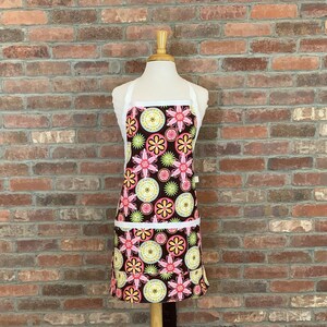 Delantal de mujer Carnival Bloom, delantales a juego, delantal completo, delantal reversible, delantal con bolsillos