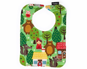 Baby Bibs, Fairy Tale, Goldilocks, three little pigs, red riding hood, Bib with snap closure, lined bib, gender neutral baby, baby gift set