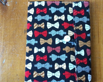 Bowtie Fabric Covered Composition Book Cover - with pen and composition book, fabric covered notebook